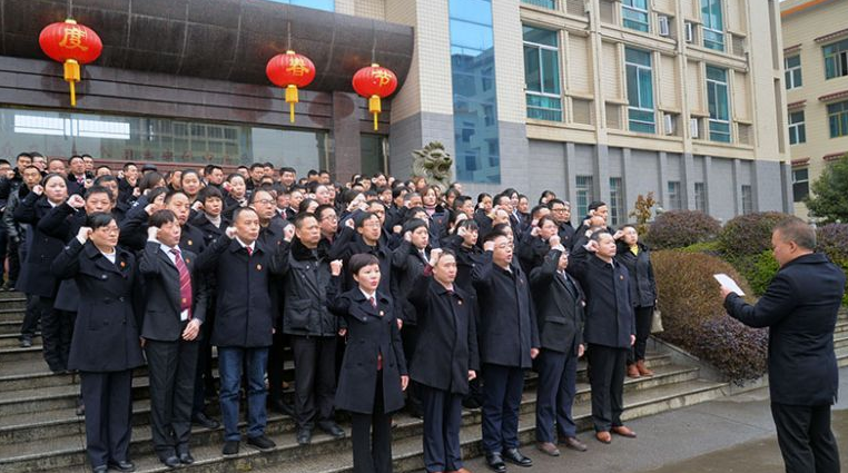 武冈法院举行升国旗暨法官宣誓仪式(图3)