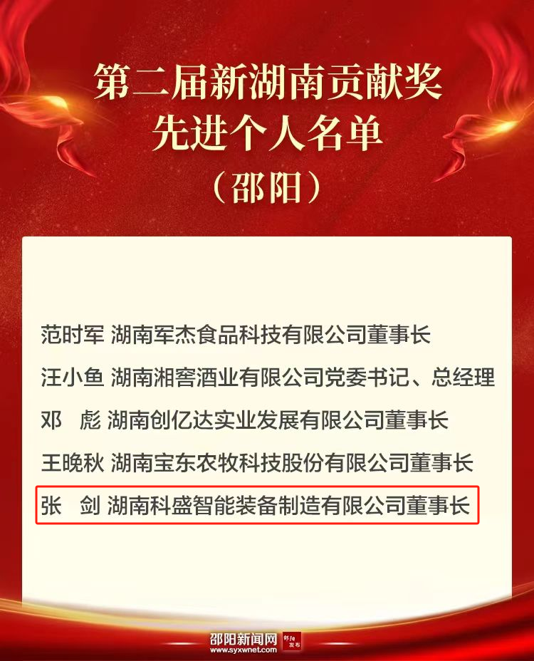 武冈市一企一人荣获第二届新湖南贡献奖(图1)