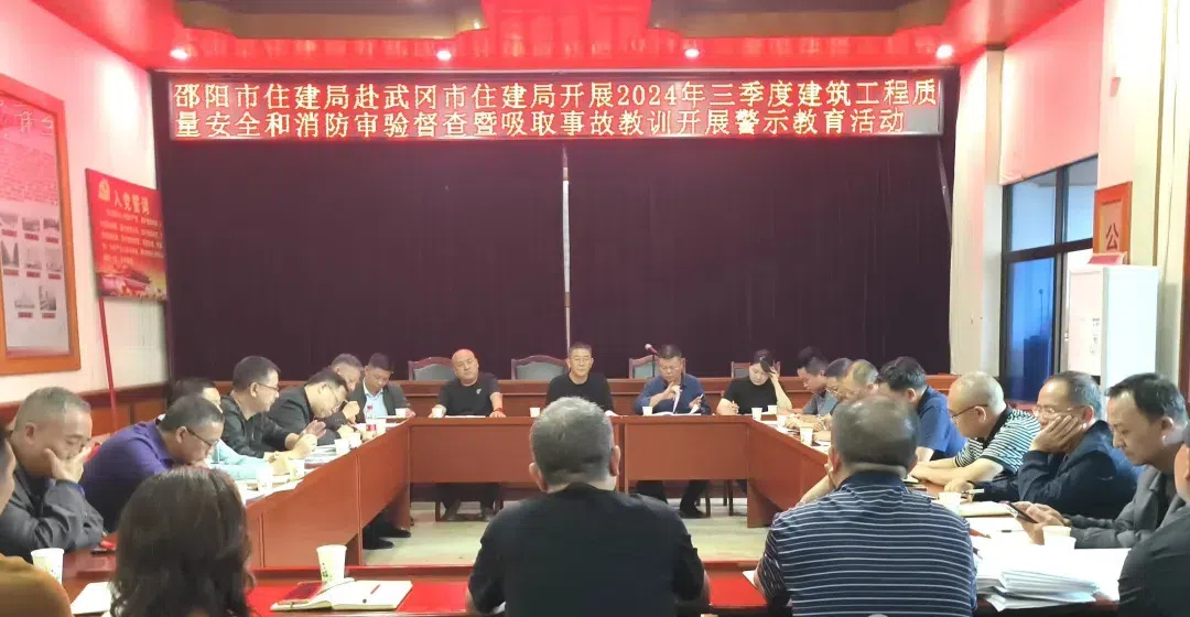 邵阳市住建局到武冈开展建筑工程质量安全和消防审验督查暨吸取事故教训开展警示教育活动(图1)
