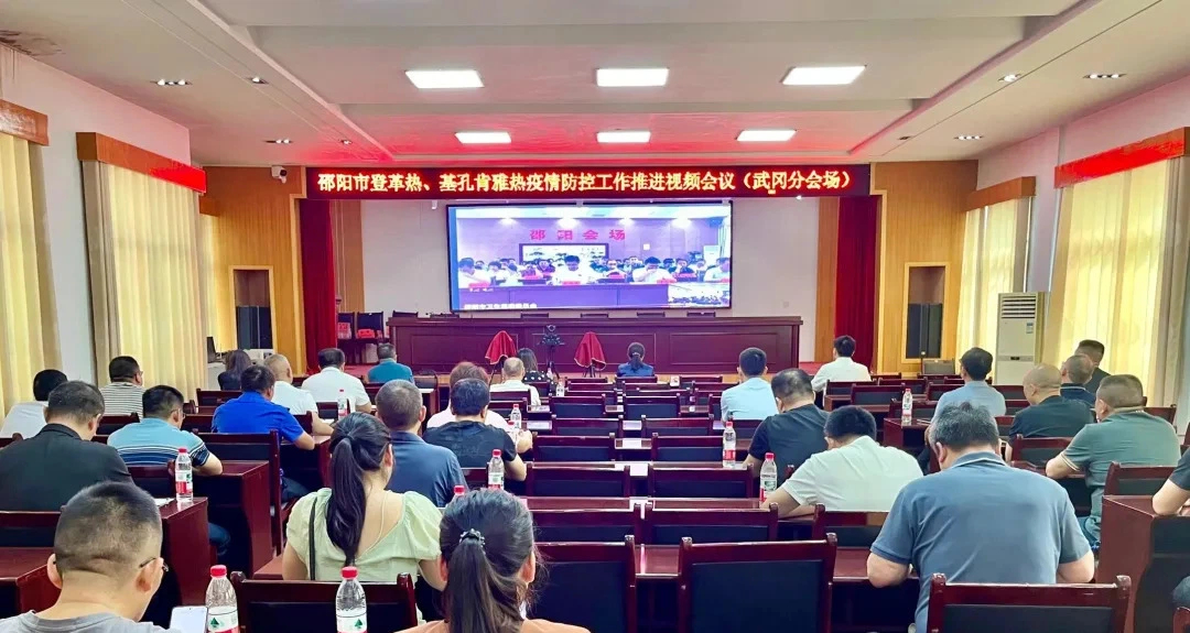 武冈组织收听收看邵阳市登革热、基孔肯雅热疫情防控工作视频会议(图1)